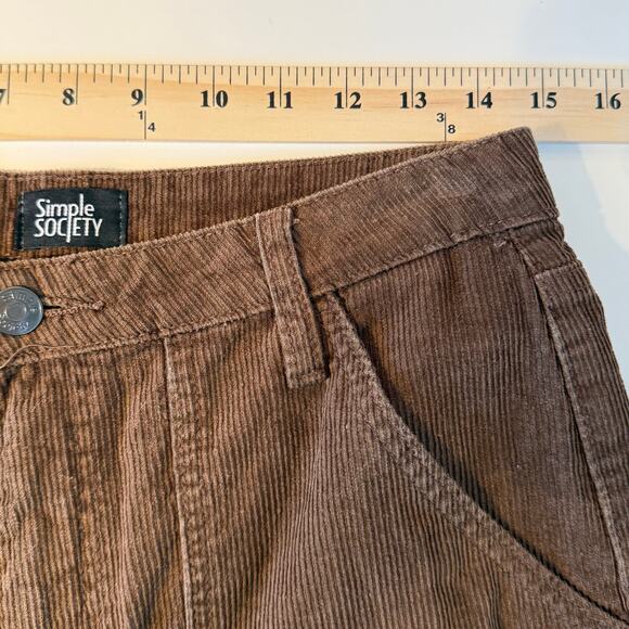 Simple Society Brown Corduroy Cargo Pockets Pants Juniors 9/29 - Picture 6 of 9